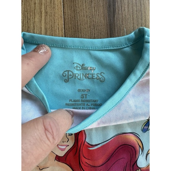Disney Princess Little Mermaid Ariel Nighty Pjs Nightgown Sz 5T Girls - Picture 2 of 3